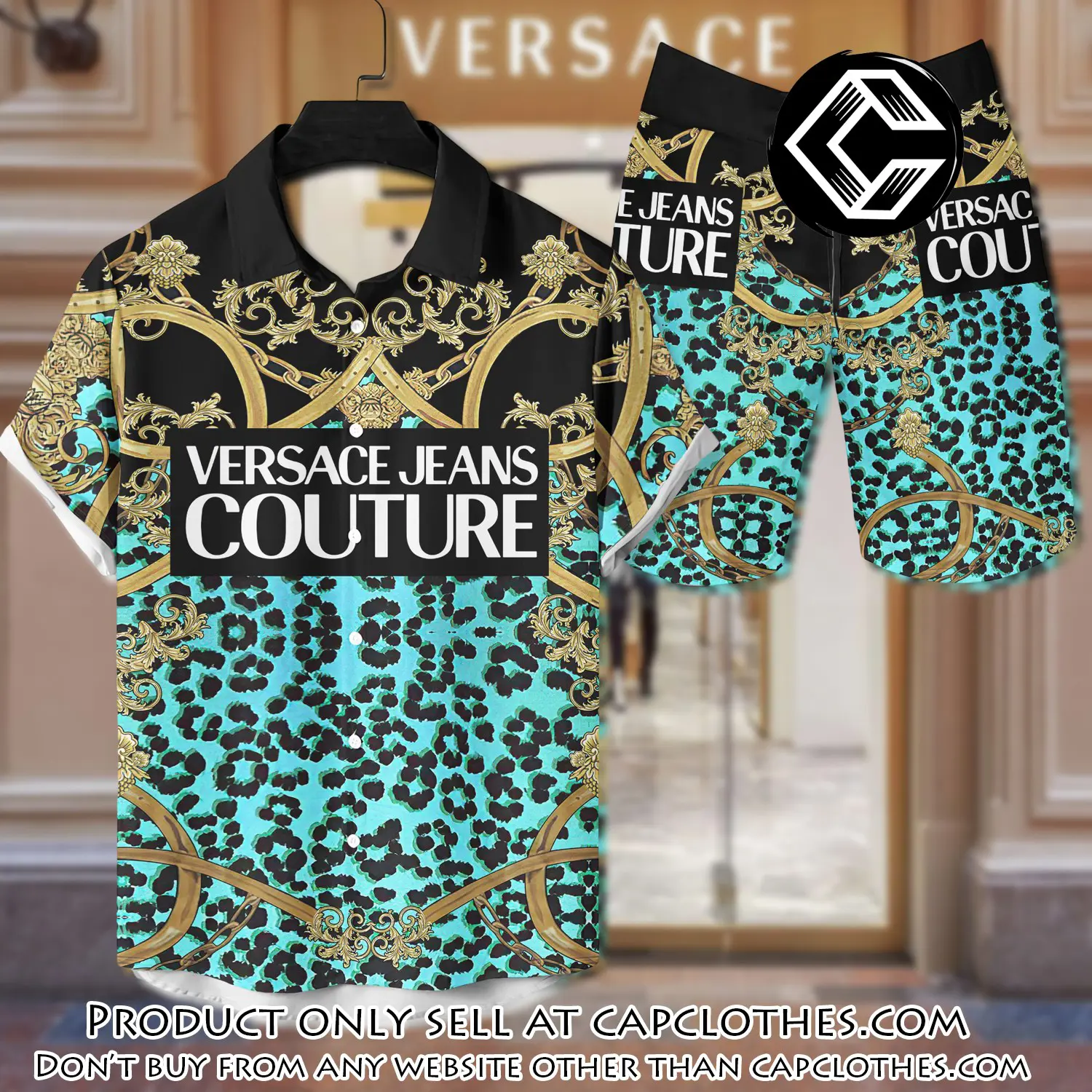 Versace luxury hawaiian shirt & short set lhs1217 cc4600500